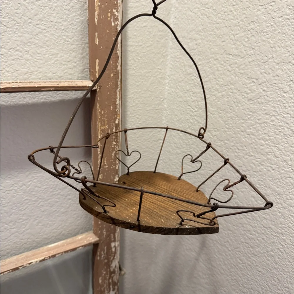 Heart-Shaped Rustic Basket Decor